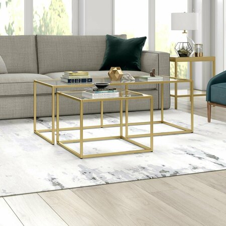 HUDSON & CANAL Kennedy Rectangular Nested Coffee Table Brass CT1491